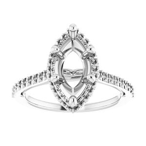 14K X1 White 12 x 6 mm Marquise - BN & CO JEWELRY