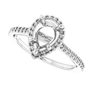 14K White 9 x 6 mm Pear - BN & CO JEWELRY