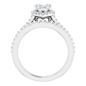 14K White 6 x 6 mm Heart - BN & CO JEWELRY