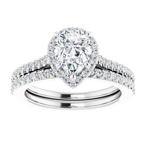 14K White 8 x 6 mm Pear - BN & CO JEWELRY