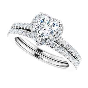 14K White 6 x 6 mm Heart - BN & CO JEWELRY