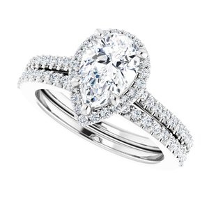 14K White 9 x 6 mm Pear - BN & CO JEWELRY