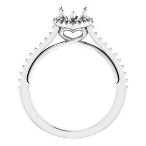 14K White 6 x 6 mm Heart - BN & CO JEWELRY