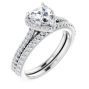 14K White 6 x 6 mm Heart - BN & CO JEWELRY