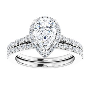 14K White 9 x 6 mm Pear - BN & CO JEWELRY