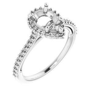 14K White 9 x 6 mm Pear - BN & CO JEWELRY