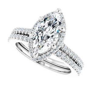 14K X1 White 12 x 6 mm Marquise - BN & CO JEWELRY