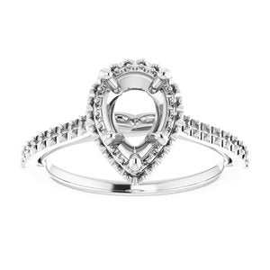 14K White 9 x 6 mm Pear - BN & CO JEWELRY