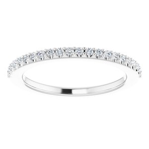 14K White 1/5 CTW Diamond Band for 1.3 mm Round Ring - BN & CO JEWELRY
