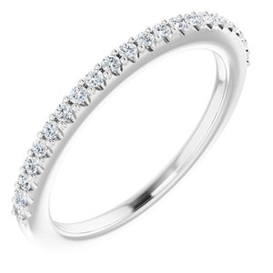 14K White 1/5 CTW Diamond Band for 1.3 mm Round Ring - BN & CO JEWELRY
