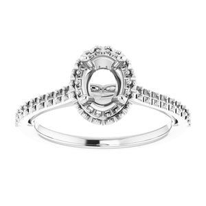 14K White 7 x 5 mm Oval - BN & CO JEWELRY