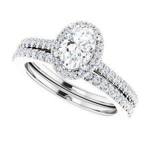 14K White 7 x 5 mm Oval - BN & CO JEWELRY