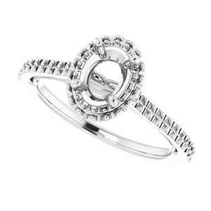 14K White 7 x 5 mm Oval - BN & CO JEWELRY