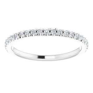 14K White 1/4 CTW Diamond Band for 5 mm Cushion Ring - BN & CO JEWELRY