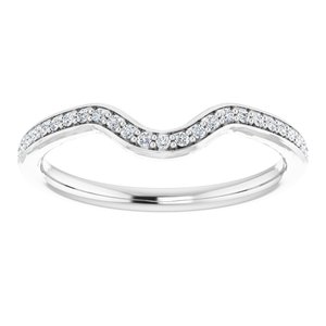 14K White 1/8 CTW Diamond Band for 7x5 mm Oval Ring - BN & CO JEWELRY