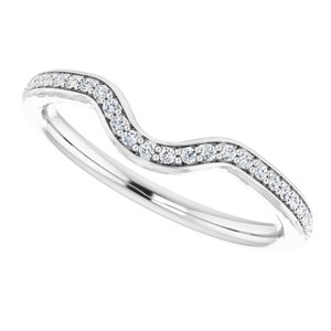 14K White 1/8 CTW Diamond Band for 7x5 mm Oval Ring - BN & CO JEWELRY