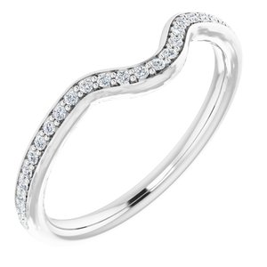 14K White 1/8 CTW Diamond Band for 7x5 mm Oval Ring - BN & CO JEWELRY