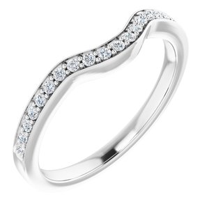 14K White 1/6 CTW Diamond Band for 6 mm Asscher Ring - BN & CO JEWELRY