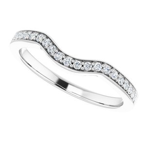 14K White 1/6 CTW Diamond Band for 6 mm Asscher Ring - BN & CO JEWELRY