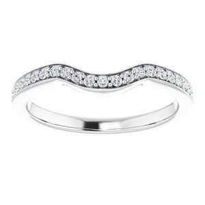 14K White 1/6 CTW Diamond Band for 6 mm Asscher Ring - BN & CO JEWELRY