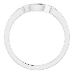 14K White 1/6 CTW Diamond Band for 6 mm Asscher Ring - BN & CO JEWELRY