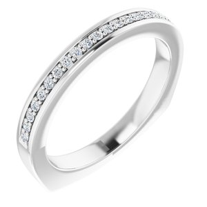 14K White 1/10 CTW Diamond Band for 6 mm Square Ring - BN & CO JEWELRY