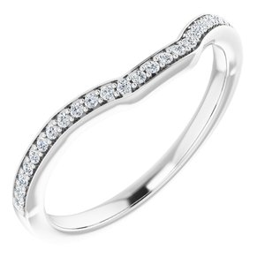 14K White 1/10 CTW Diamond Band for 7x5 mm Emerald Ring - BN & CO JEWELRY