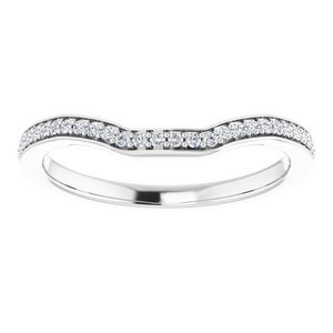 14K White 1/10 CTW Diamond Band for 7x5 mm Emerald Ring - BN & CO JEWELRY