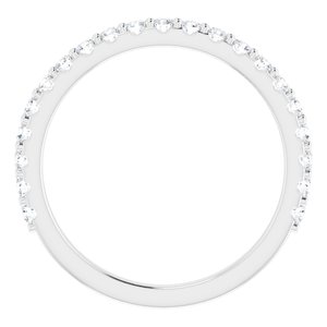 14K White 3/8 CTW Natural Diamond Band for 6 mm Cushion Ring - BN & CO JEWELRY