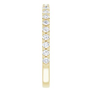 14K Yellow 3/8 CTW Natural Diamond Band for 6 mm Cushion Ring - BN & CO JEWELRY