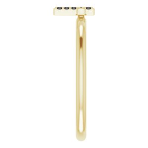 14K Yellow .03 CTW Natural Black Diamond Stackable Cross Ring - BN & CO JEWELRY