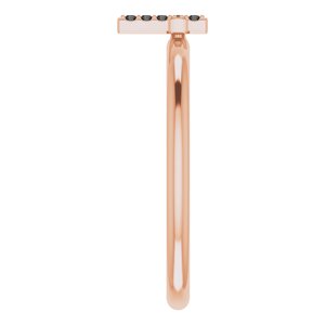 14K Rose .03 CTW Natural Black Diamond Stackable Cross Ring - BN & CO JEWELRY