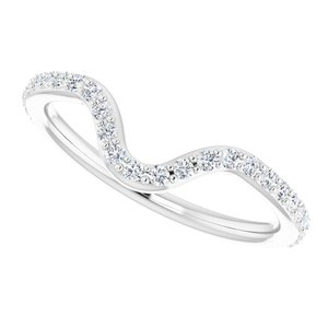 14K White 1/2 CTW Diamond Band for 9x6 mm Pear Ring - BN & CO JEWELRY