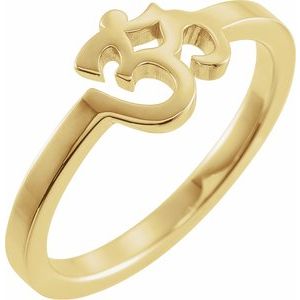 14K Yellow Petite Om Ring - BN & CO JEWELRY