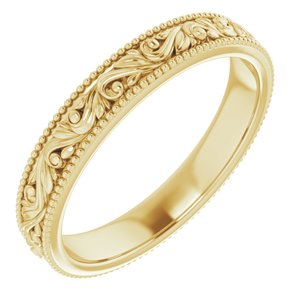 14K Yellow 3.2 mm Design-Engraved Band Size 5 - BN & CO JEWELRY