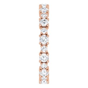 14K Rose 1 1/5 CTW Lab-Grown Diamond Eternity Band - BN & CO JEWELRY