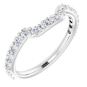 14K White 1/2 CTW Diamond Band for 6 mm Square Ring - BN & CO JEWELRY