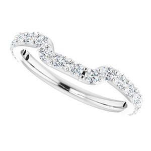 14K White 1/2 CTW Diamond Band for 6 mm Square Ring - BN & CO JEWELRY