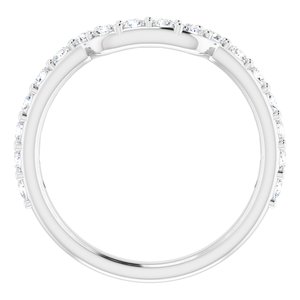 14K White 1/2 CTW Diamond Band for 6 mm Square Ring - BN & CO JEWELRY