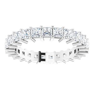 14K White 2 5/8 CTW Diamond Square Eternity Band Size 7 - BN & CO JEWELRY