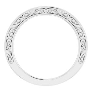 10K White Band for 4.8 mm Round Ring - BN & CO JEWELRY