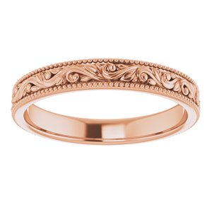 14K Rose 3.2 mm Design-Engraved Band Size 7 - BN & CO JEWELRY