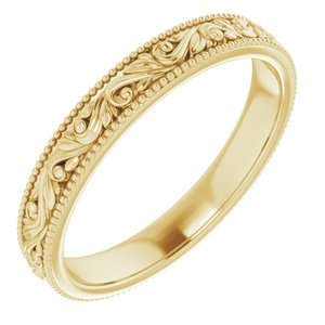 14K Yellow 3.2 mm Design-Engraved Band Size 7 - BN & CO JEWELRY