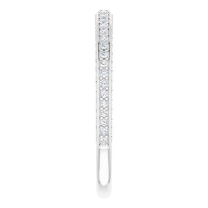 14K White 3/8 CTW Diamond Band for 7x5 mm Emerald Ring - BN & CO JEWELRY