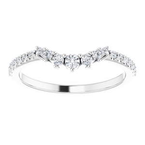 14K White 1/3 CTW Lab-Grown Diamond Contour Band - BN & CO JEWELRY