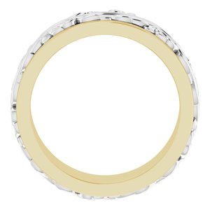 10K Yellow/White 7 mm Sculptural Band - BN & CO JEWELRY