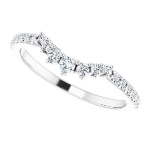 14K White 1/3 CTW Lab-Grown Diamond Contour Band - BN & CO JEWELRY