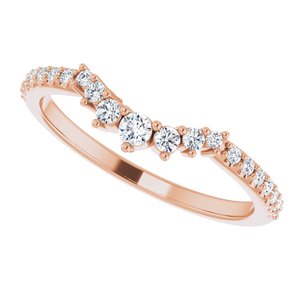 14K Rose 1/3 CTW Lab-Grown Diamond Contour Band - BN & CO JEWELRY