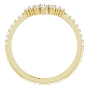 14K Yellow 1/3 CTW Lab-Grown Diamond Contour Band - BN & CO JEWELRY