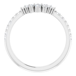 14K White 1/3 CTW Lab-Grown Diamond Contour Band - BN & CO JEWELRY